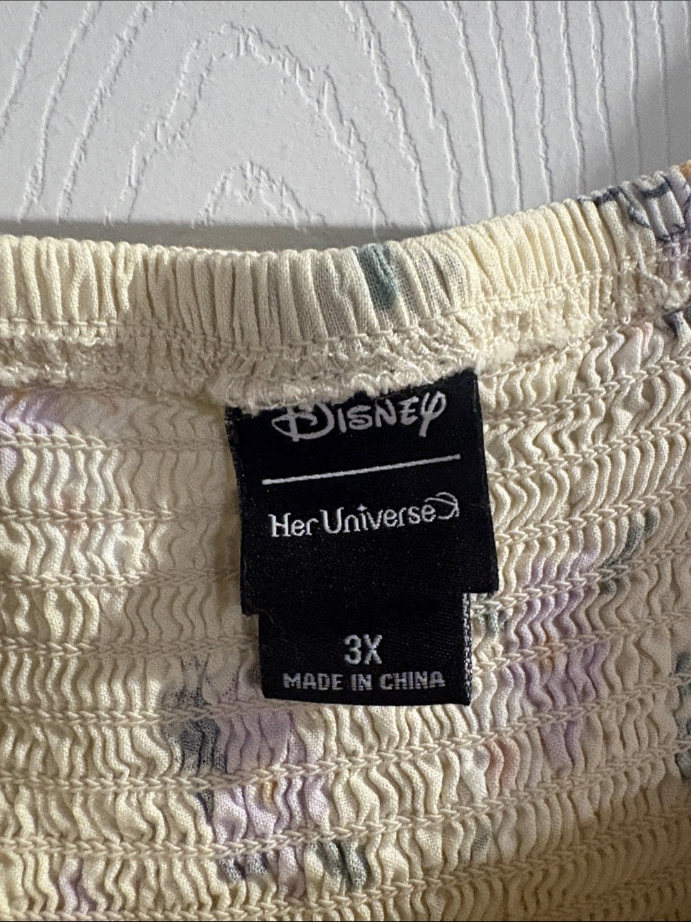 Her Universe Cream Floral & Bambi Print Tiered Puff-Sleeve Dress sz 3X - Picture 2 of 6